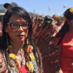 Indígena na Primeira Marcha das Mulheres Indígenas