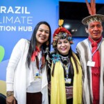 As lideranças indígenas Francisco Pyako Ashaninka, Cristiane Pankararu e Joziléia Kaingang participm da roda de conversa Desafios à Implementação dos Planos de Gestão Territorial e Ambiental no Brasil (PGTAs) com a participação.