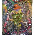 Da série A guerra dos Kanaimés, de Jaider Esbell. Foto: Marcelo Camacho.