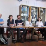 Leticia Rangel Tura, diretora-executiva da FASE, Roberto Vámos, Maria Paula Fidalgo, o arquiteto Miguel Pinto Guimarães, Maria Paula Fernandes, Érika Bechara e Carlos Rittl.